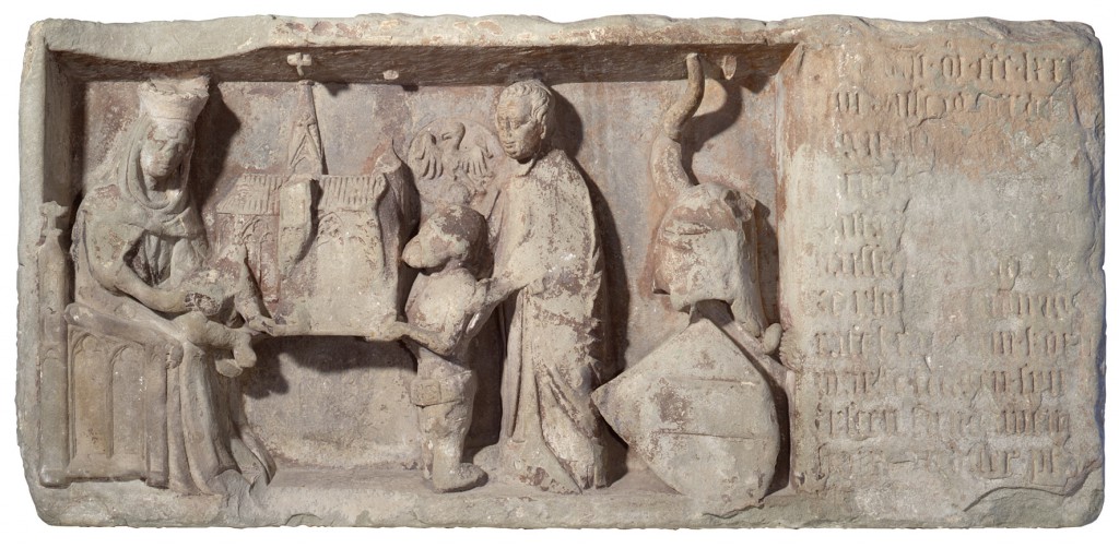 Grundsteinlegungsrelief Ulmer Münster Vorderseite nach 1377 / Copyright: Ulmer Museum, Ulm / Foto: Bernd Kegler, Ulm 